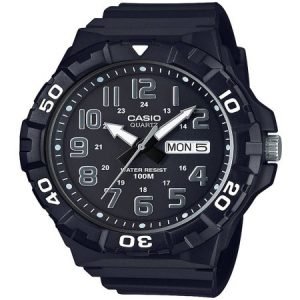 Casio Men's Analog Dive-Style Watch, Black Resin