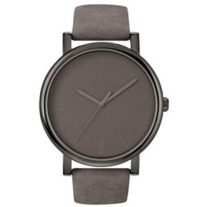 Timex T2N795 Originals Classic Round Analog Display Quartz Unisex Watch, Gray Leather Band, Round 42mm Case