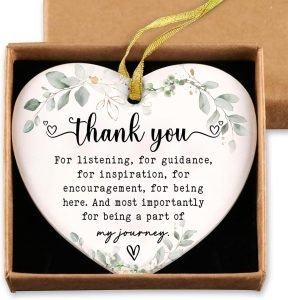 Heart-Shaped Thank You Ceramic Ornament
