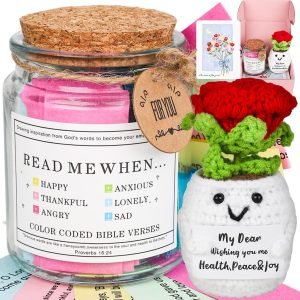 Bible Verse Jar & Emotional Support Crochet Flower