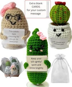 Crochet Potato Pickle Succulent with Stand